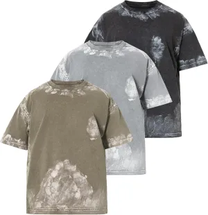 3 Pack Men Oversized Heavy Cotton T-Shirts Vintage Crewneck Shirts Tees Short Sleeve Women Baggy Tops Streetwear