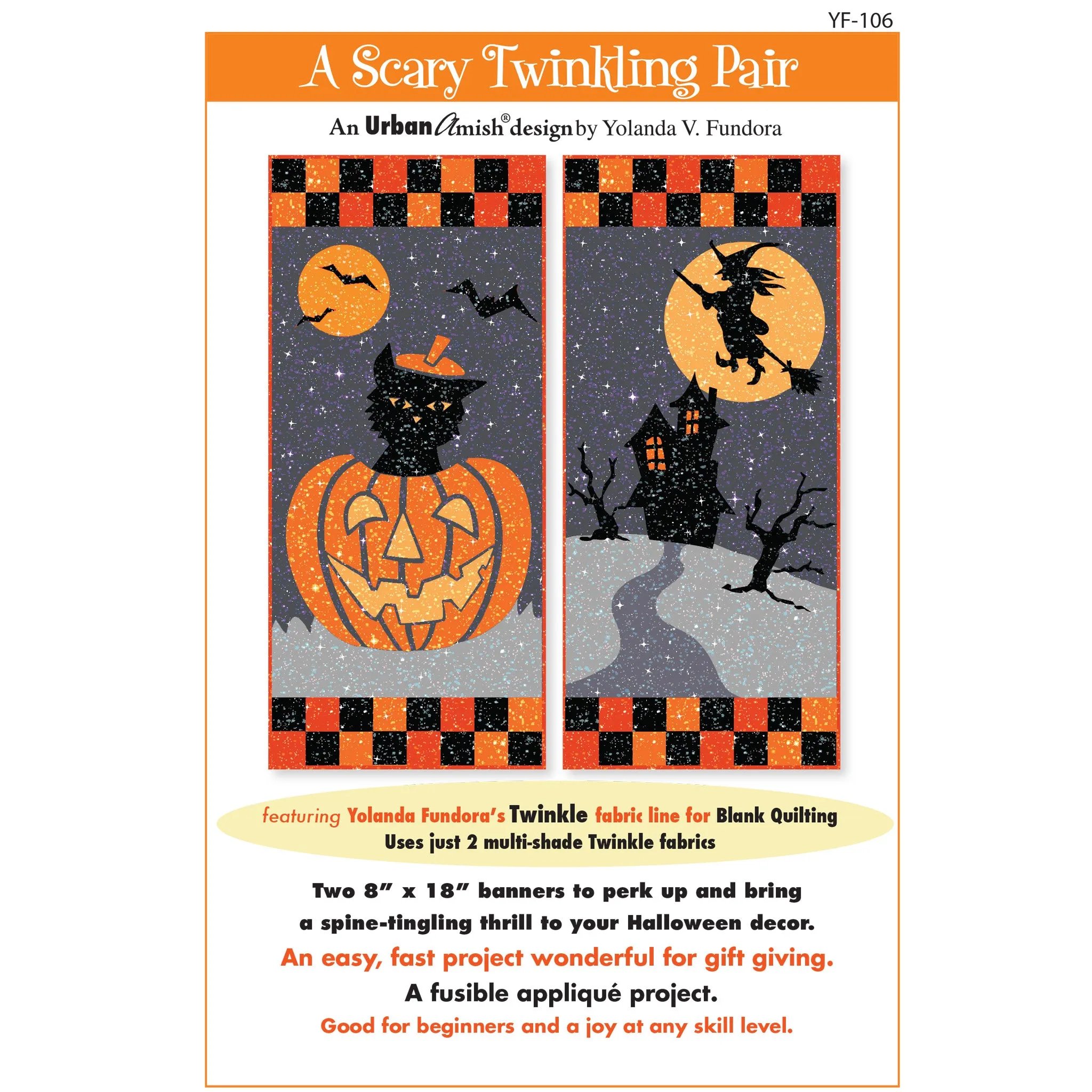 A Scary Twinkling Pair Quilt Pattern YF-106 - Paper Pattern