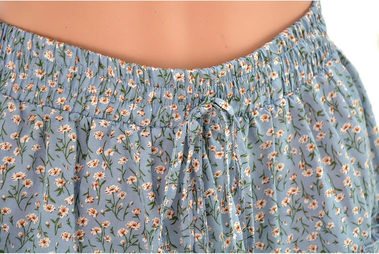 Blostirno Womens Ruffle Mini Skirt Floral Print High Waisted Tiered A Line Summer Boho Flowy Short Skirts