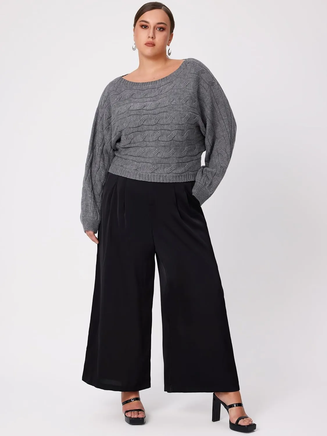 CIDER Women’s Boat Neck Dolman Sleeve Knit Sweater Fall Trendy Sweater Pullover Tops Jumper
