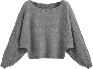 CIDER Women’s Boat Neck Dolman Sleeve Knit Sweater Fall Trendy Sweater Pullover Tops Jumper