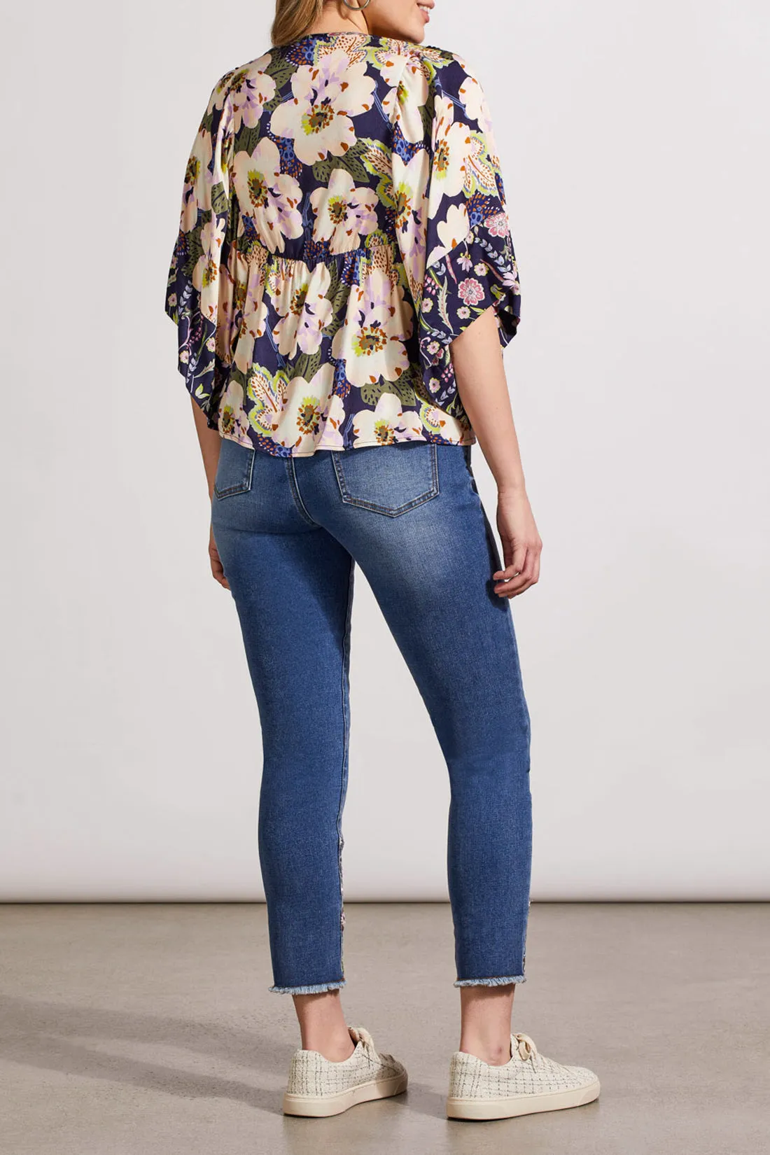 Combo Print Blouse with Flowy Sleeve