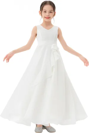 ekidsbridal Ruffle Trim Chiffon Flower Girl Dresses Formal Ballroom Gown Christening 324