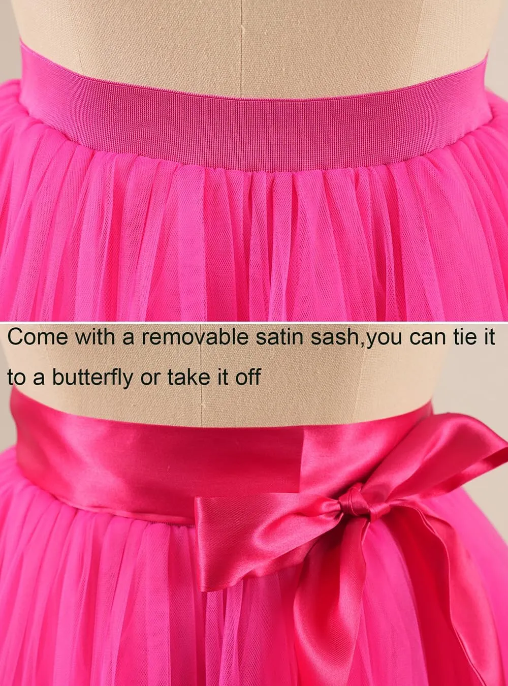 EllieHouse Womens Short Tutu Tulle Skirt with Sash PC06