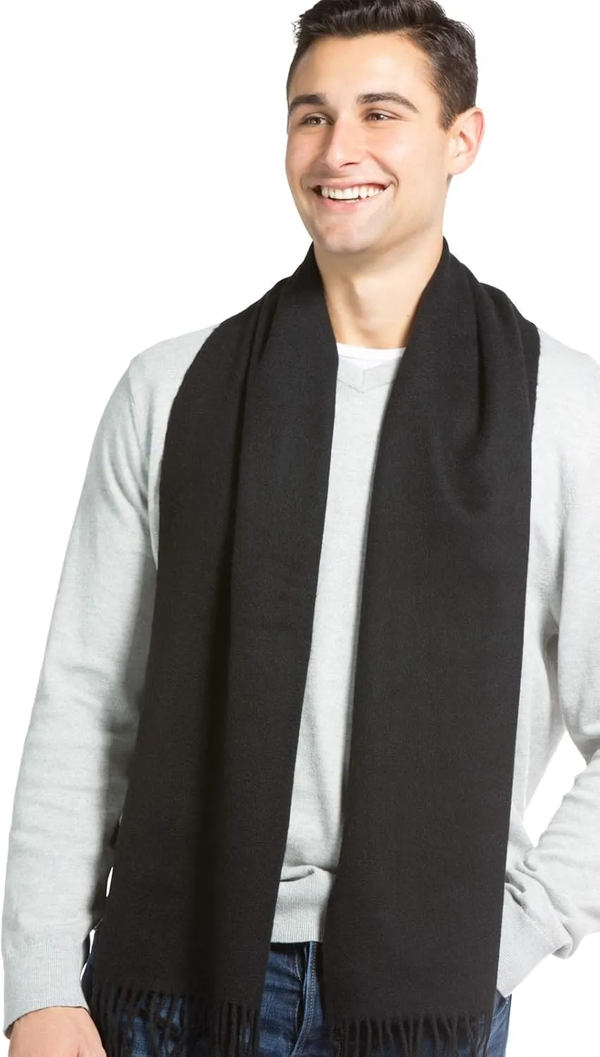 Fishers Finery Men's 100% Pure Cashmere Winter Scarf; 2-Ply Ultra Plush
