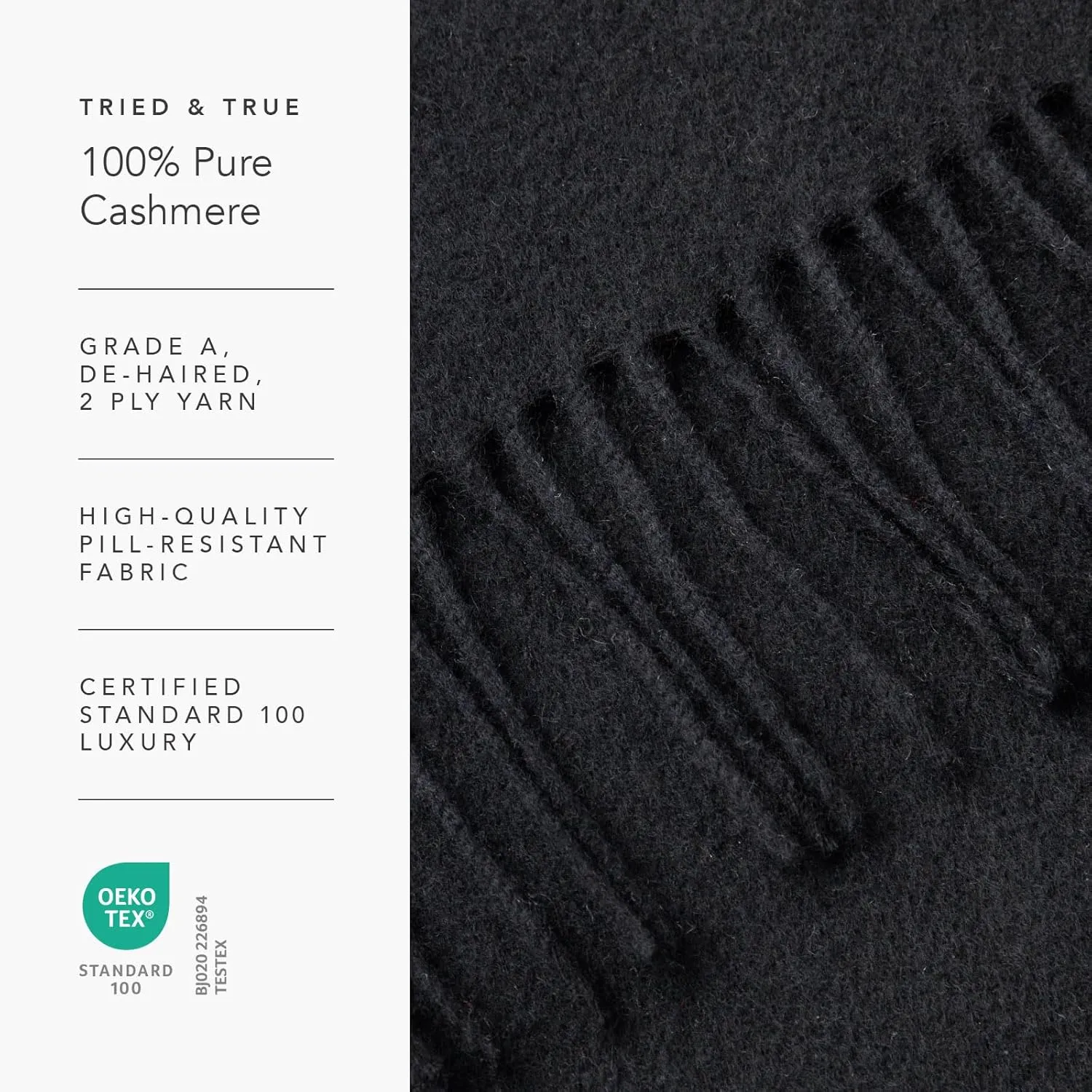 Fishers Finery Men's 100% Pure Cashmere Winter Scarf; 2-Ply Ultra Plush
