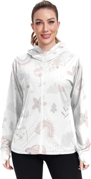 GAIGEO Green Marble Lines Women Jacket UPF 50  Lightweight Womens Summer Jacket, Breathable Fabric, S