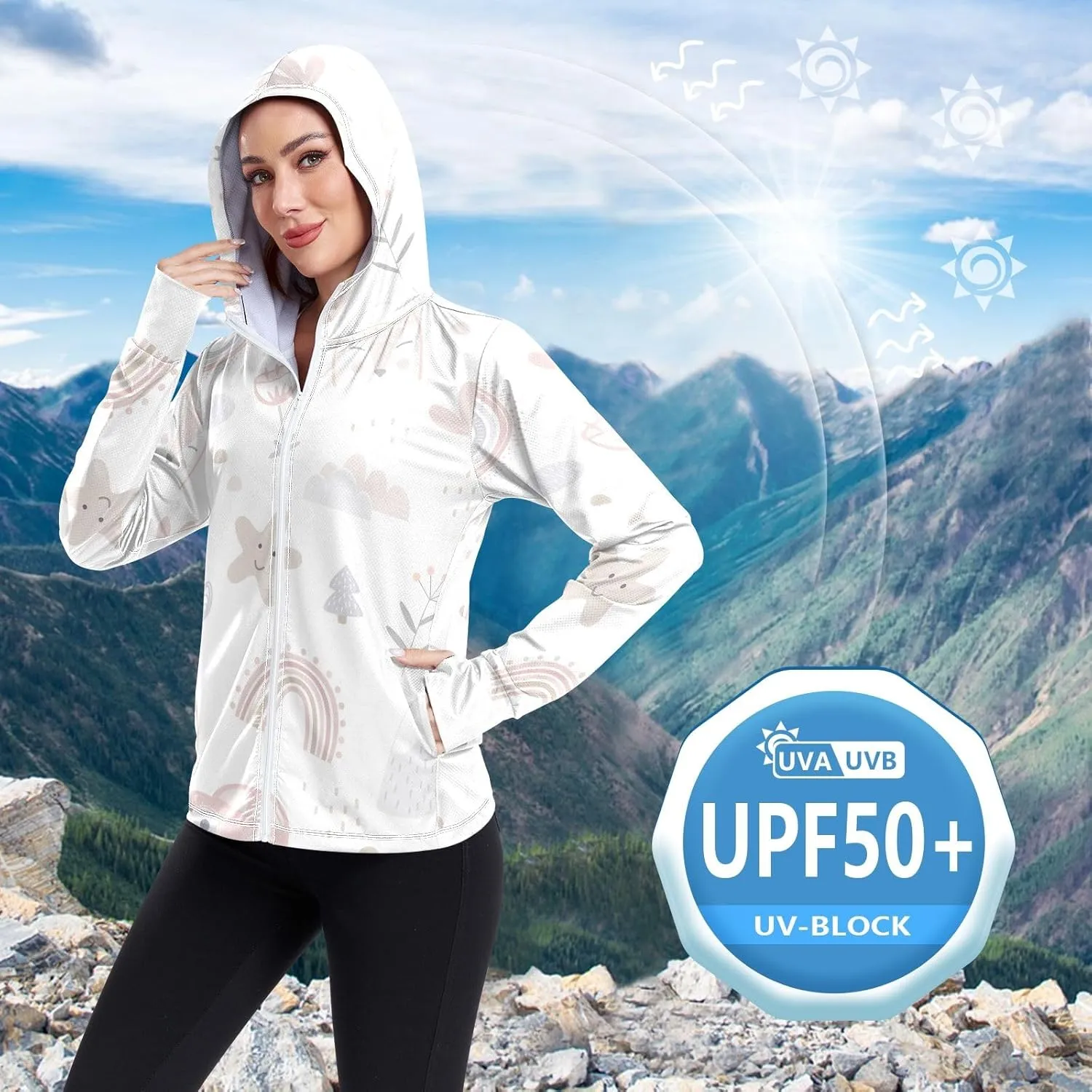 GAIGEO Green Marble Lines Women Jacket UPF 50  Lightweight Womens Summer Jacket, Breathable Fabric, S