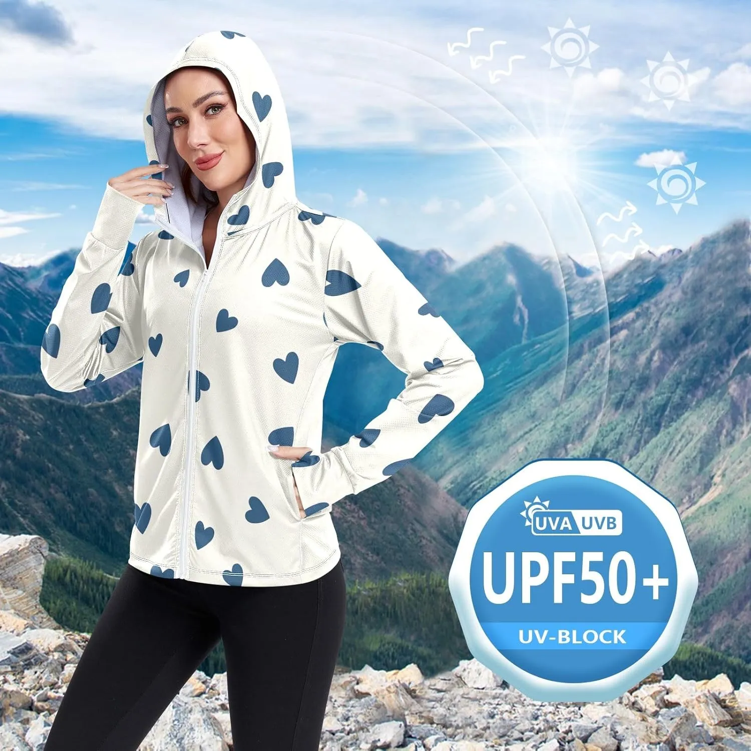 GAIGEO Green Marble Lines Women Jacket UPF 50  Lightweight Womens Summer Jacket, Breathable Fabric, S
