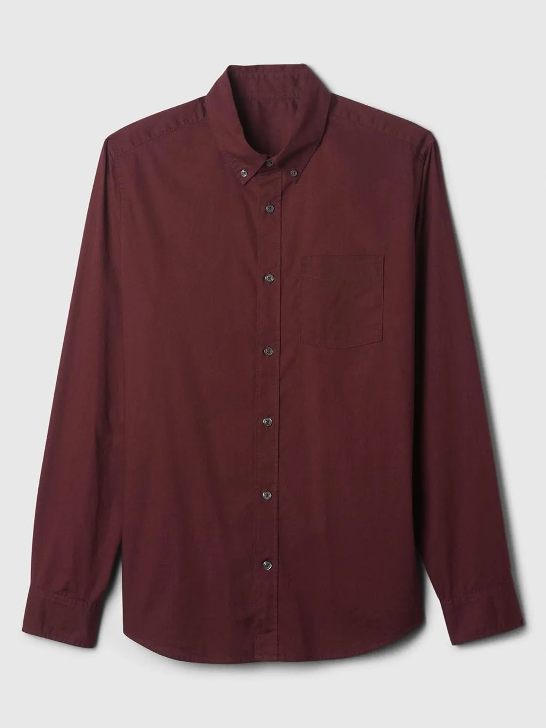 GAP Men's Standard Fit Stretch Poplin Long Sleeve Button Down Shirt