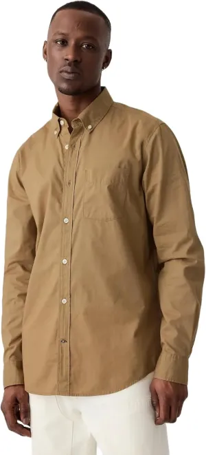 GAP Men's Standard Fit Stretch Poplin Long Sleeve Button Down Shirt