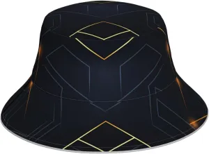 (Geometric Lines) Bucket Hat for Men Women Packable Sun Hat Outdoor Fisherman Cap for Beach Travel Hiking