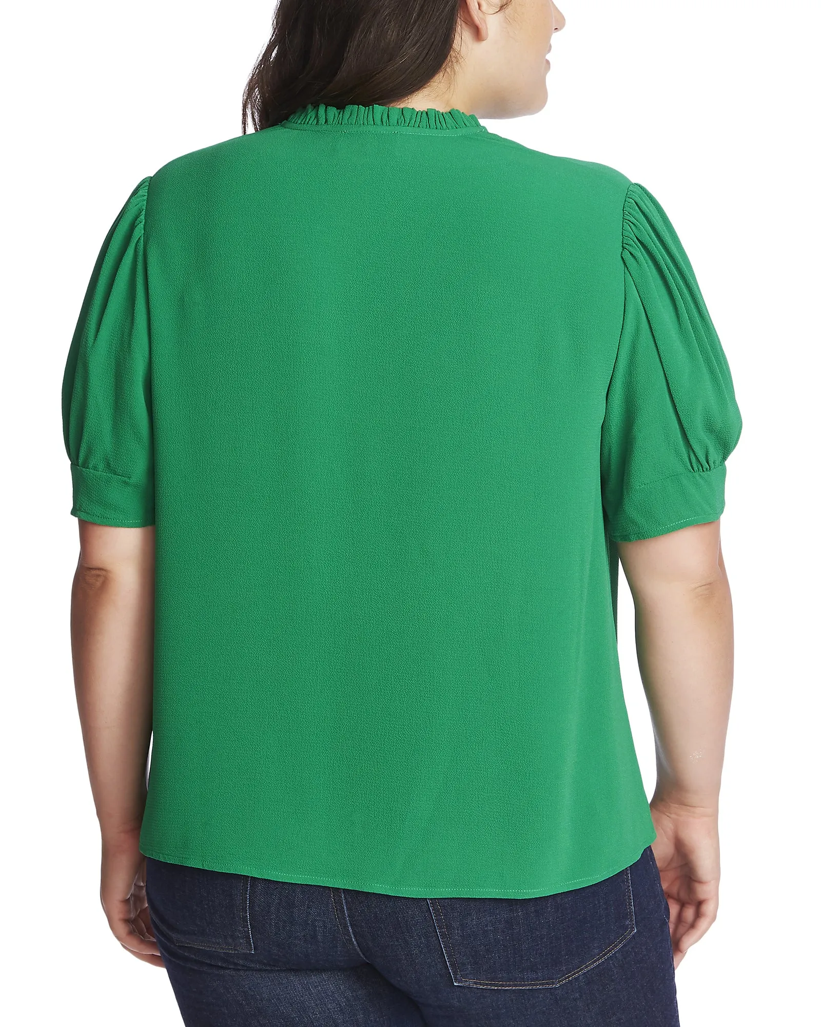 Harper Short Sleeve V-Neck Ruffled Top | Light Green