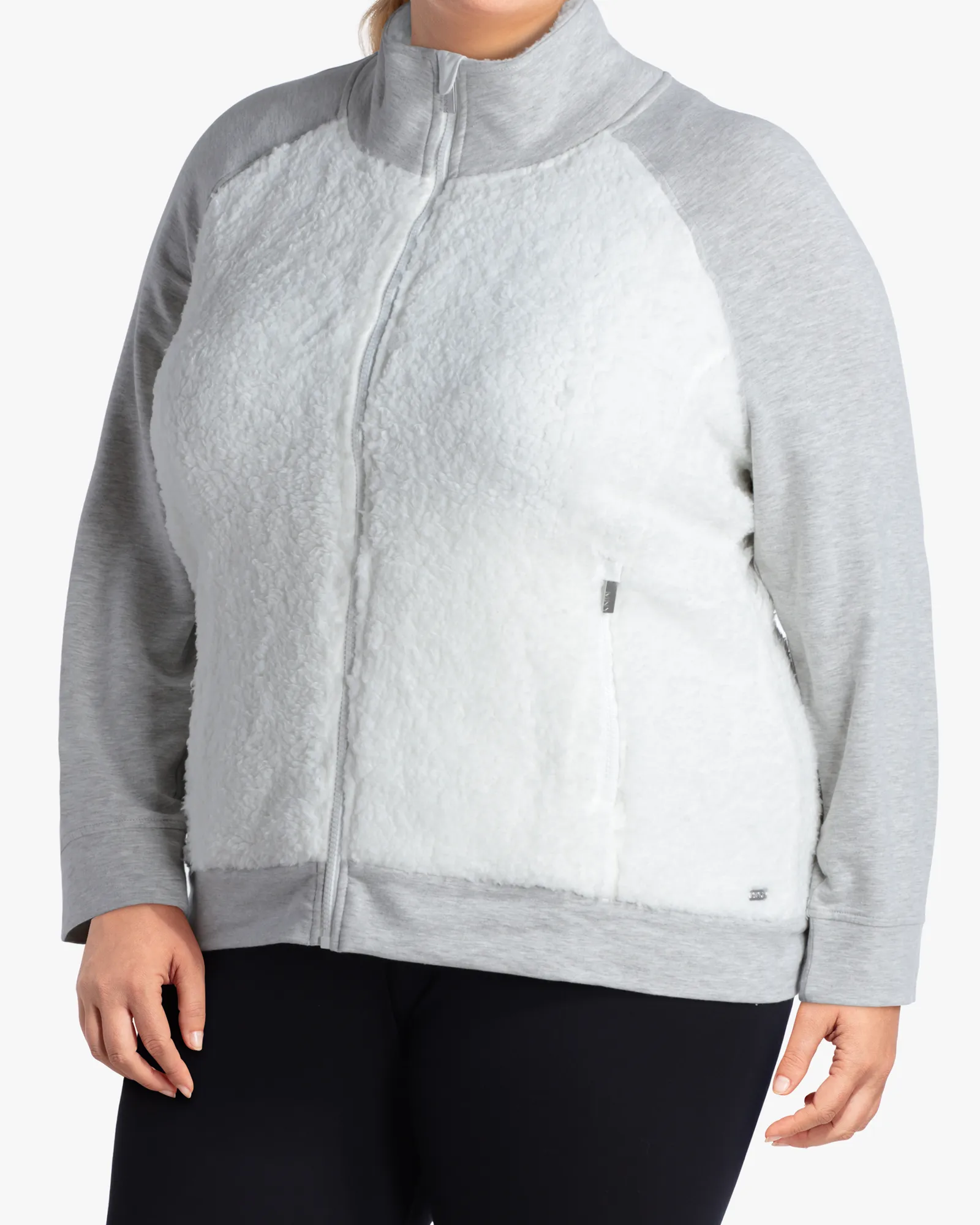 Legend Sherpa Track Jacket | Ivory / Light Grey
