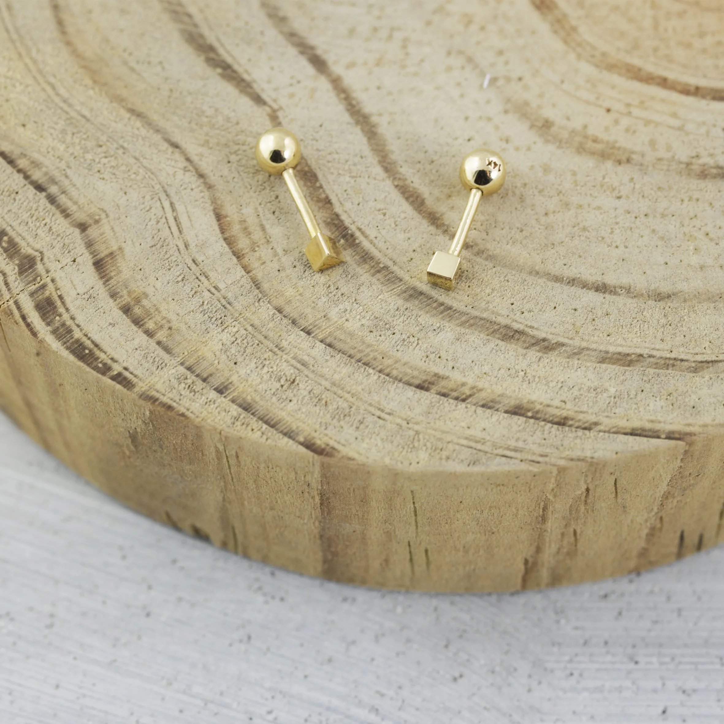 Minimal cube Piercing (single) - 14K/ 18K Gold