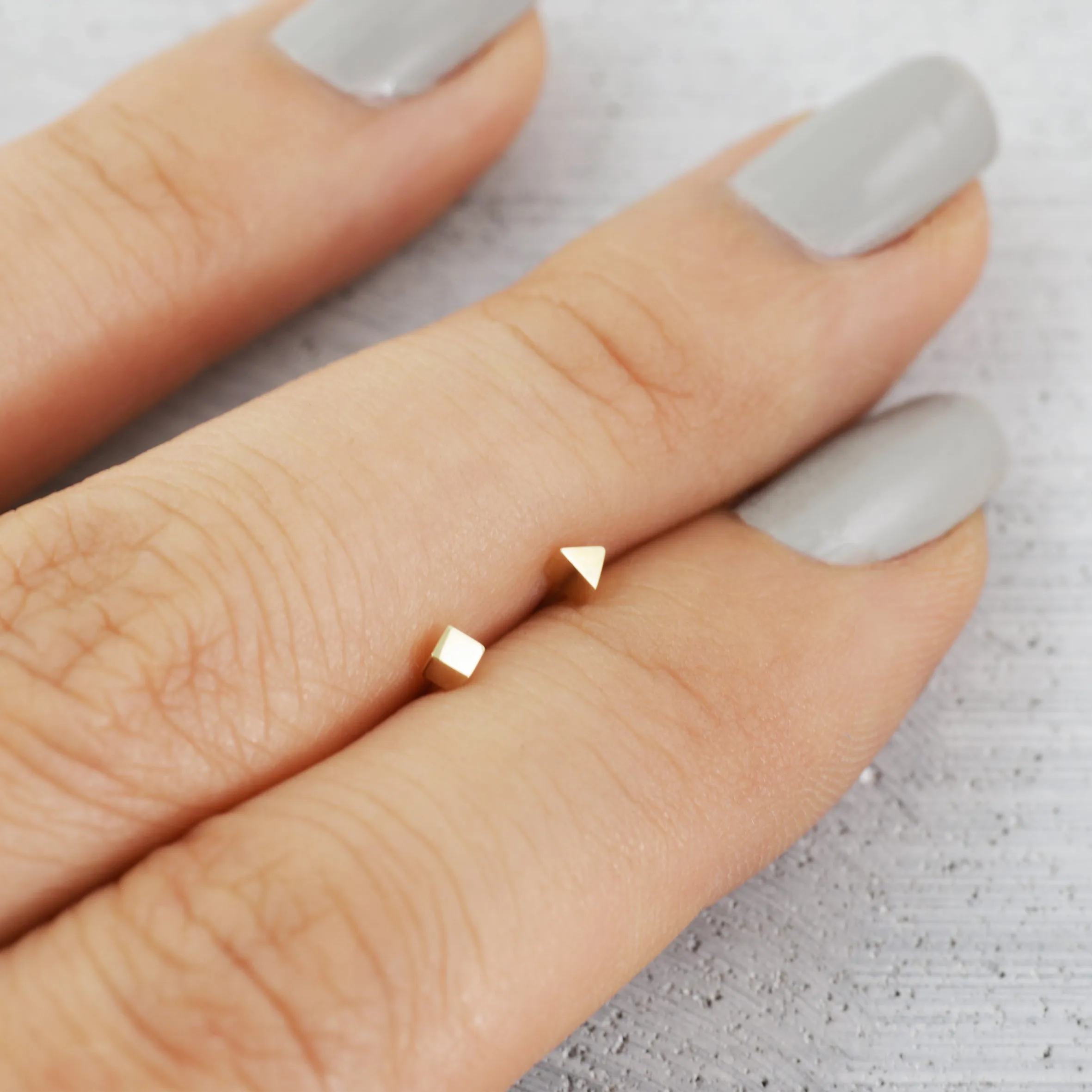 Minimal cube Piercing (single) - 14K/ 18K Gold