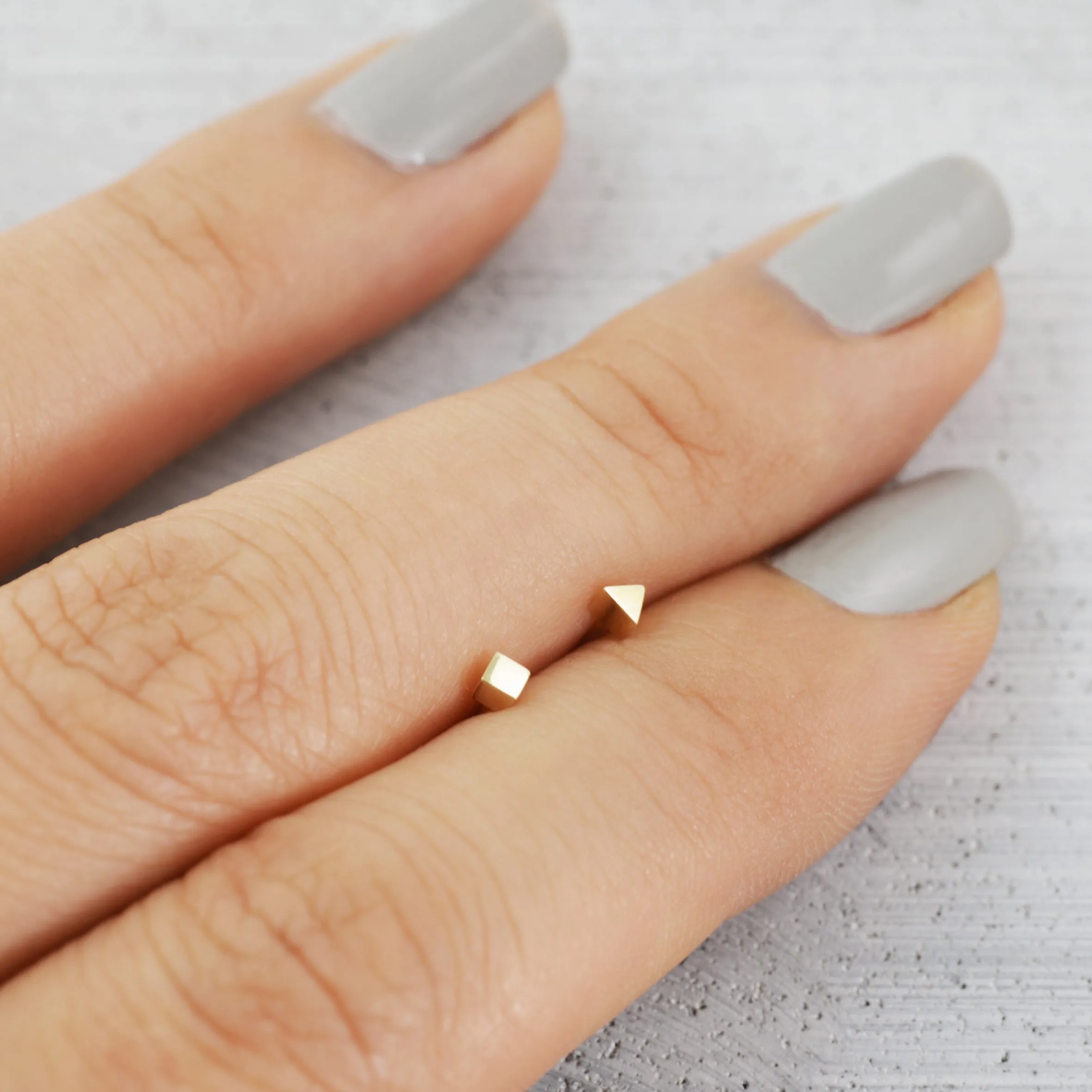 Minimal cube Piercing (single) - 14K/ 18K Gold