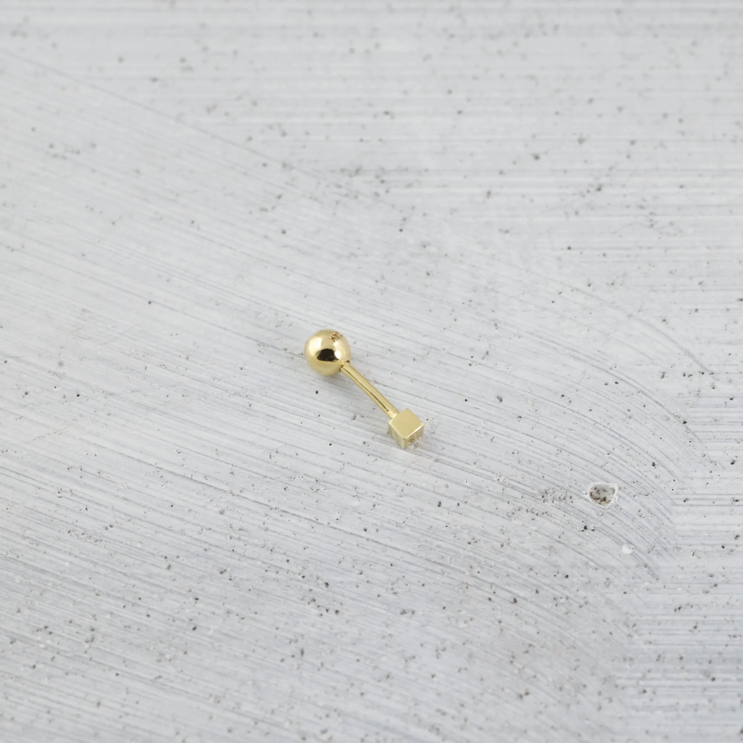 Minimal cube Piercing (single) - 14K/ 18K Gold