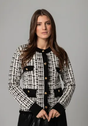 More & More Knit Cardigan Black/White