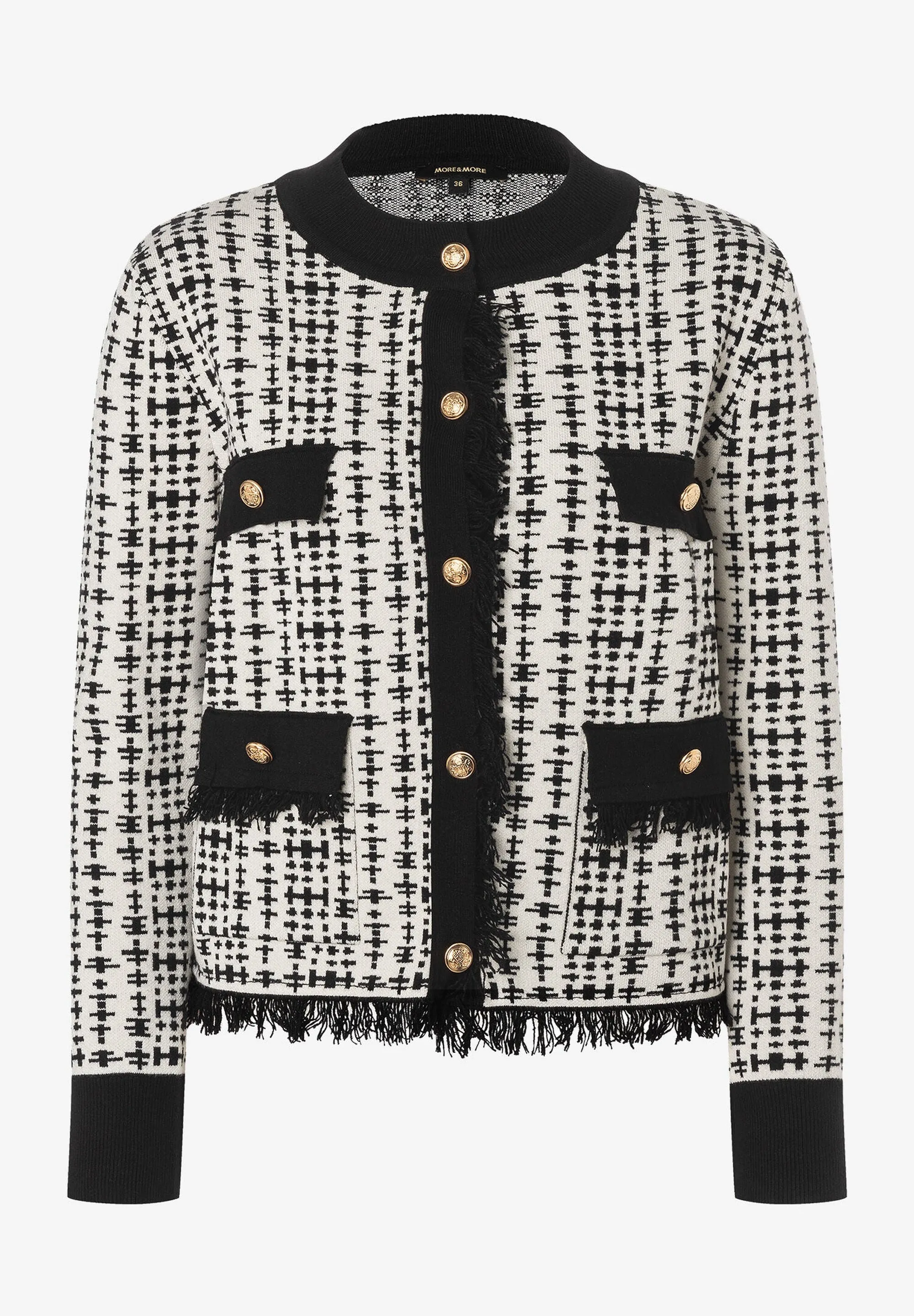 More & More Knit Cardigan Black/White
