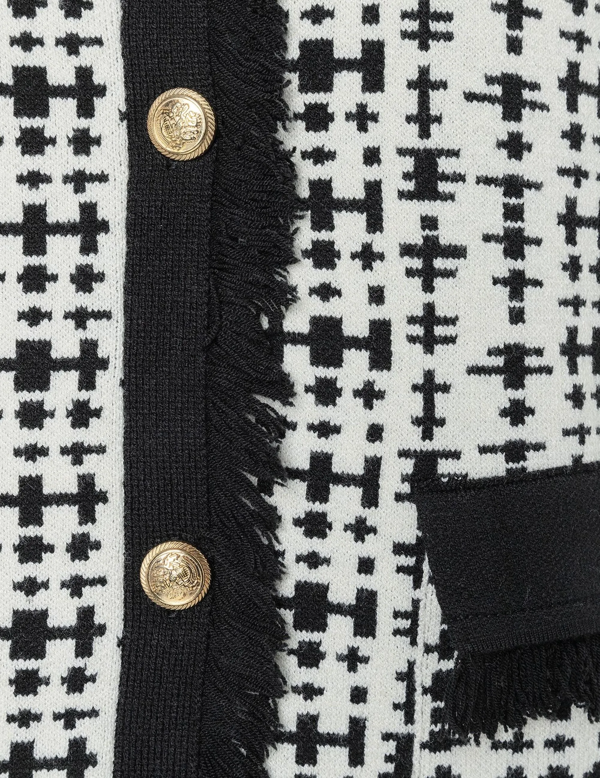 More & More Knit Cardigan Black/White