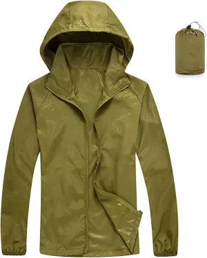 Packable Hooded Rain Jacket for Women Lightweight Waterproof Raincoat Cycling Bike Outdoor Jacket Windbreaker