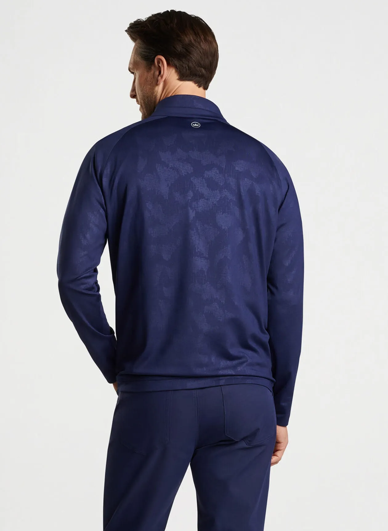 Peter Millar Verge Windowpane Camo Performance Quarter-Zip