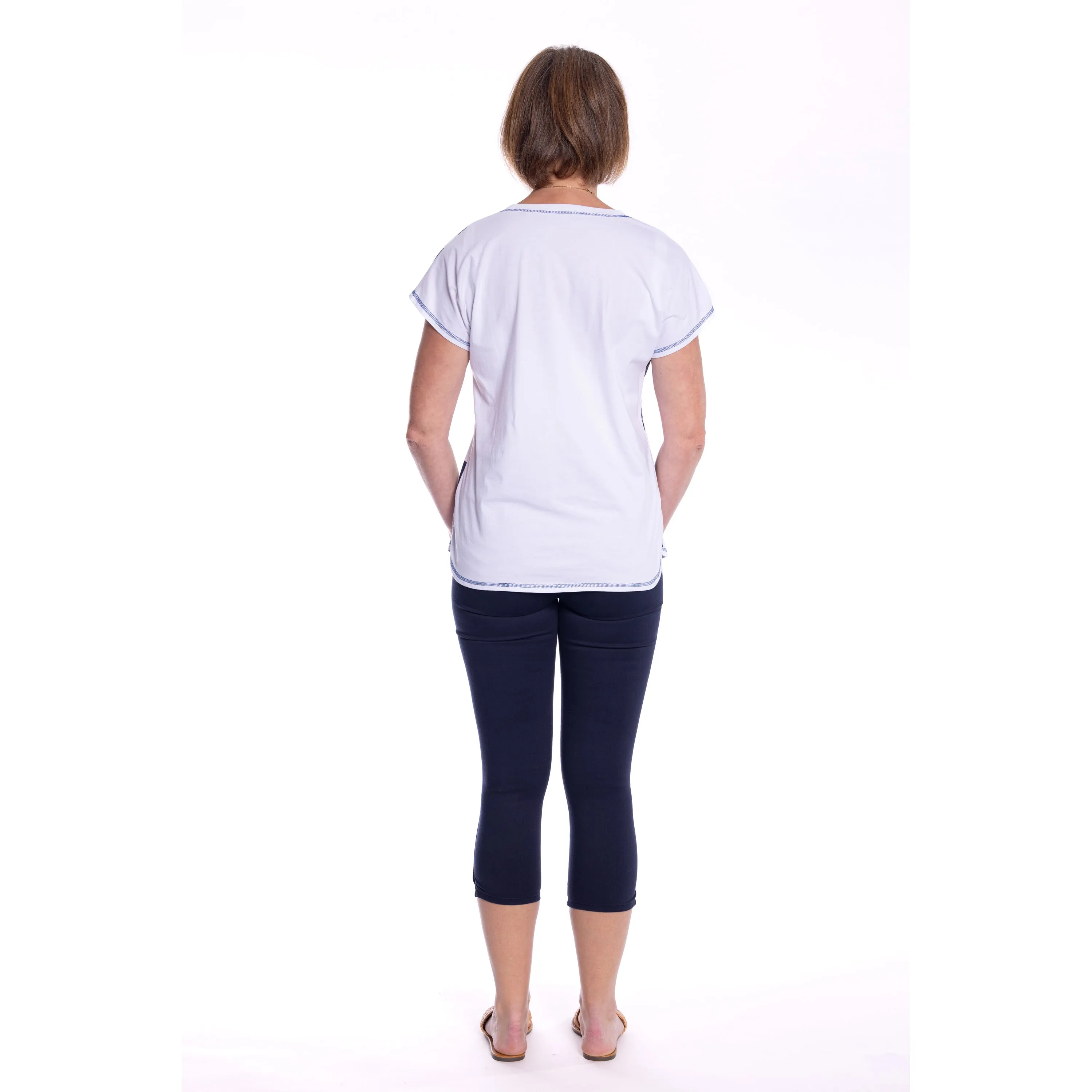 Printed Tee with Silver Foil Accents by Café Latte