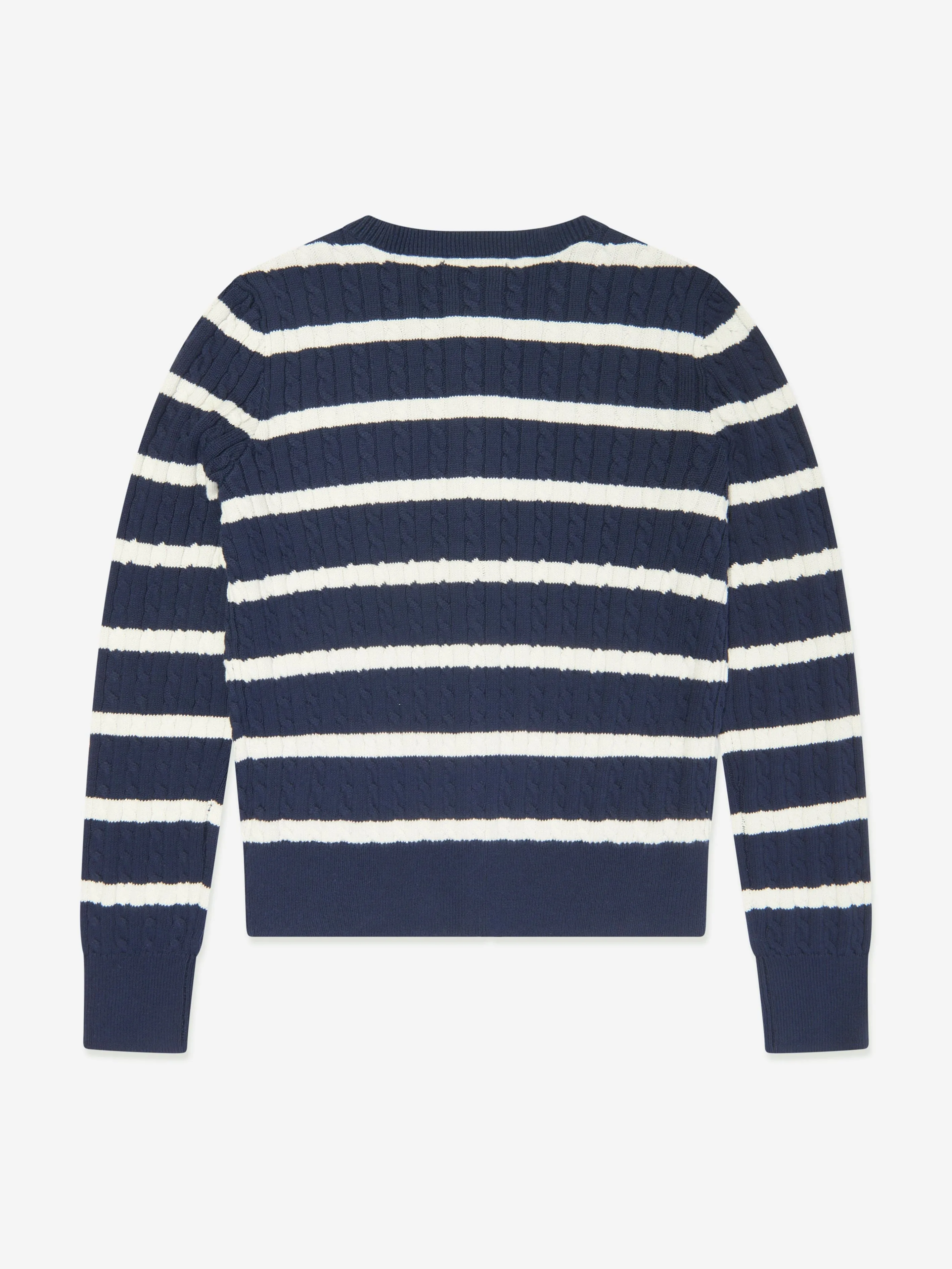 Ralph Lauren Girls Striped Cardigan in Navy