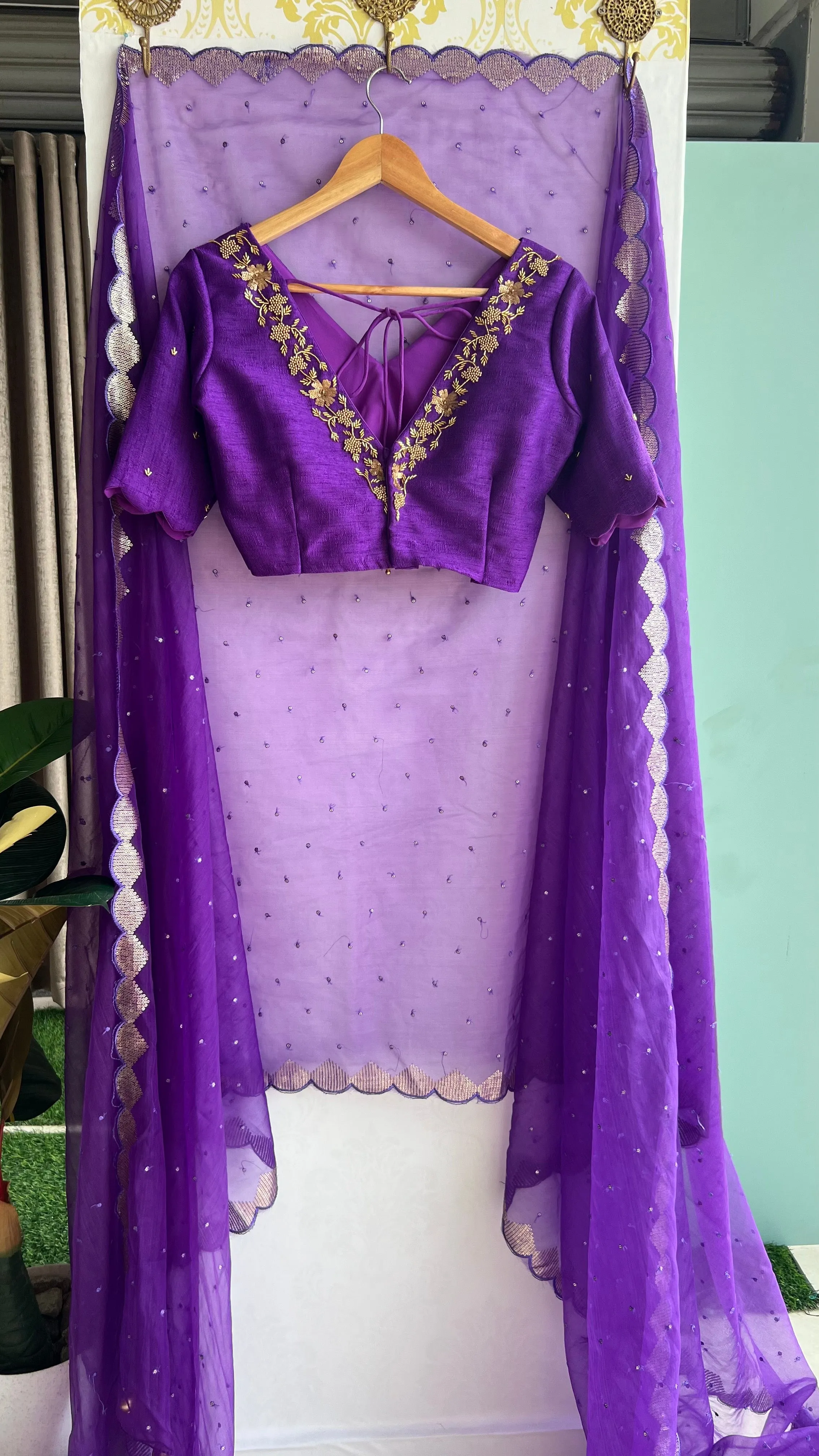 Silk blouse hand work design 1013