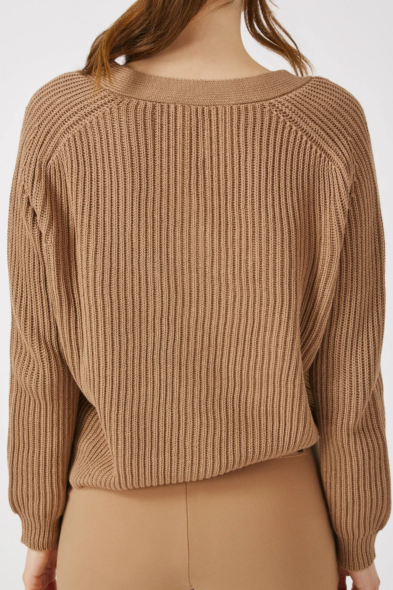 The Oliphant - Desert Tan Combed Cotton Ribbed Cardigan