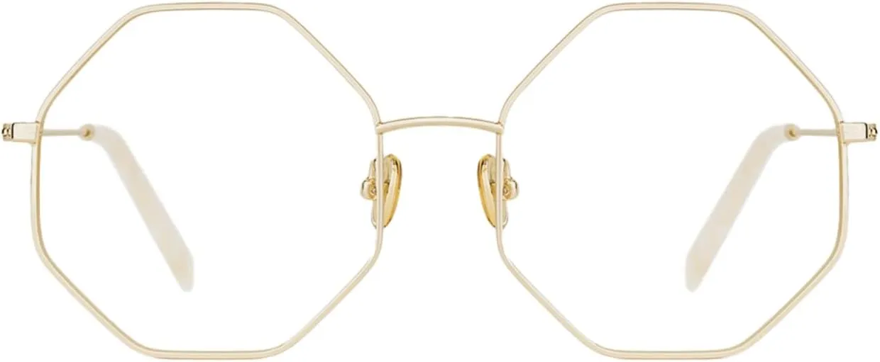 TIJN Designer Glasses for Women Men, Fashion Eyeglasses Metal Frames, Non-Prescription Eye Glasses Geometric Shape(Duncan)