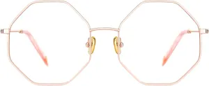 TIJN Designer Glasses for Women Men, Fashion Eyeglasses Metal Frames, Non-Prescription Eye Glasses Geometric Shape(Duncan)