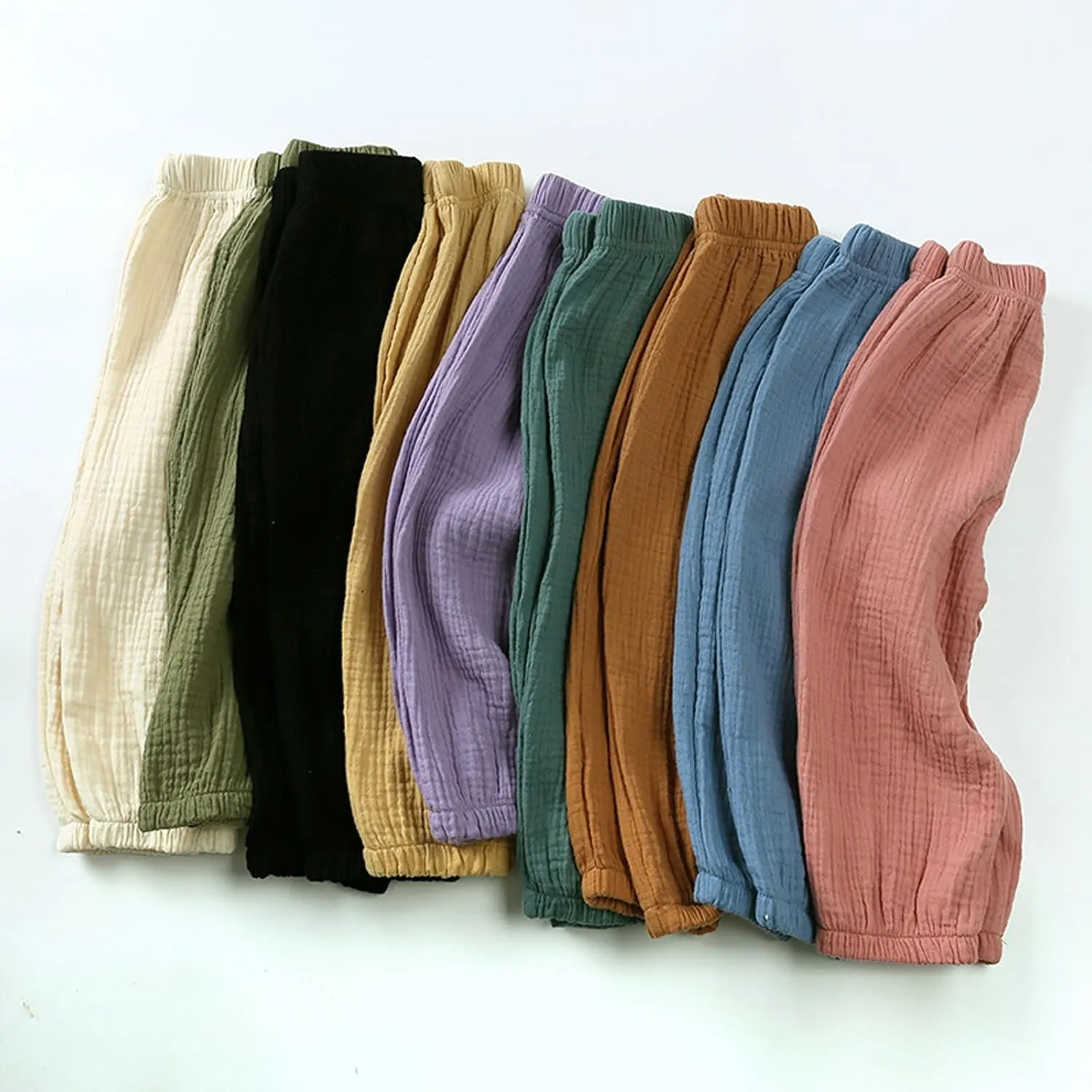 Toddler Casual Long Pants Trousers Summer Fall Kids Baby Boy Girl Cotton Linen Bloomer Elastic Basic Harem Pants Joggers 1-8T