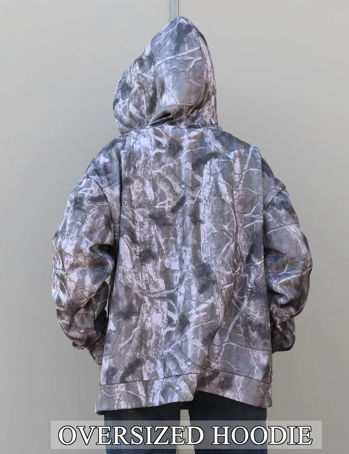 Womens Camo Hoodie Oversized Maple Leaf Print Sweatshirt Essentials Graphic Pullover Hoodies For Women