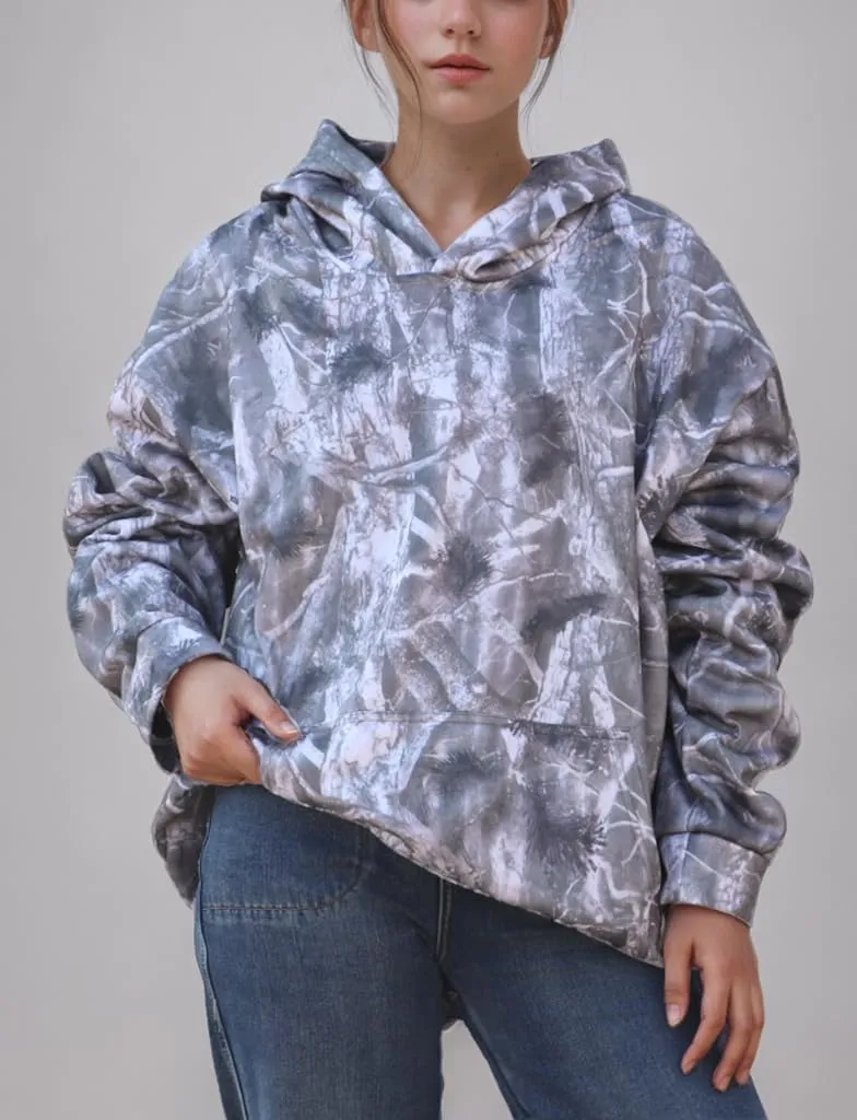 Womens Camo Hoodie Oversized Maple Leaf Print Sweatshirt Essentials Graphic Pullover Hoodies For Women