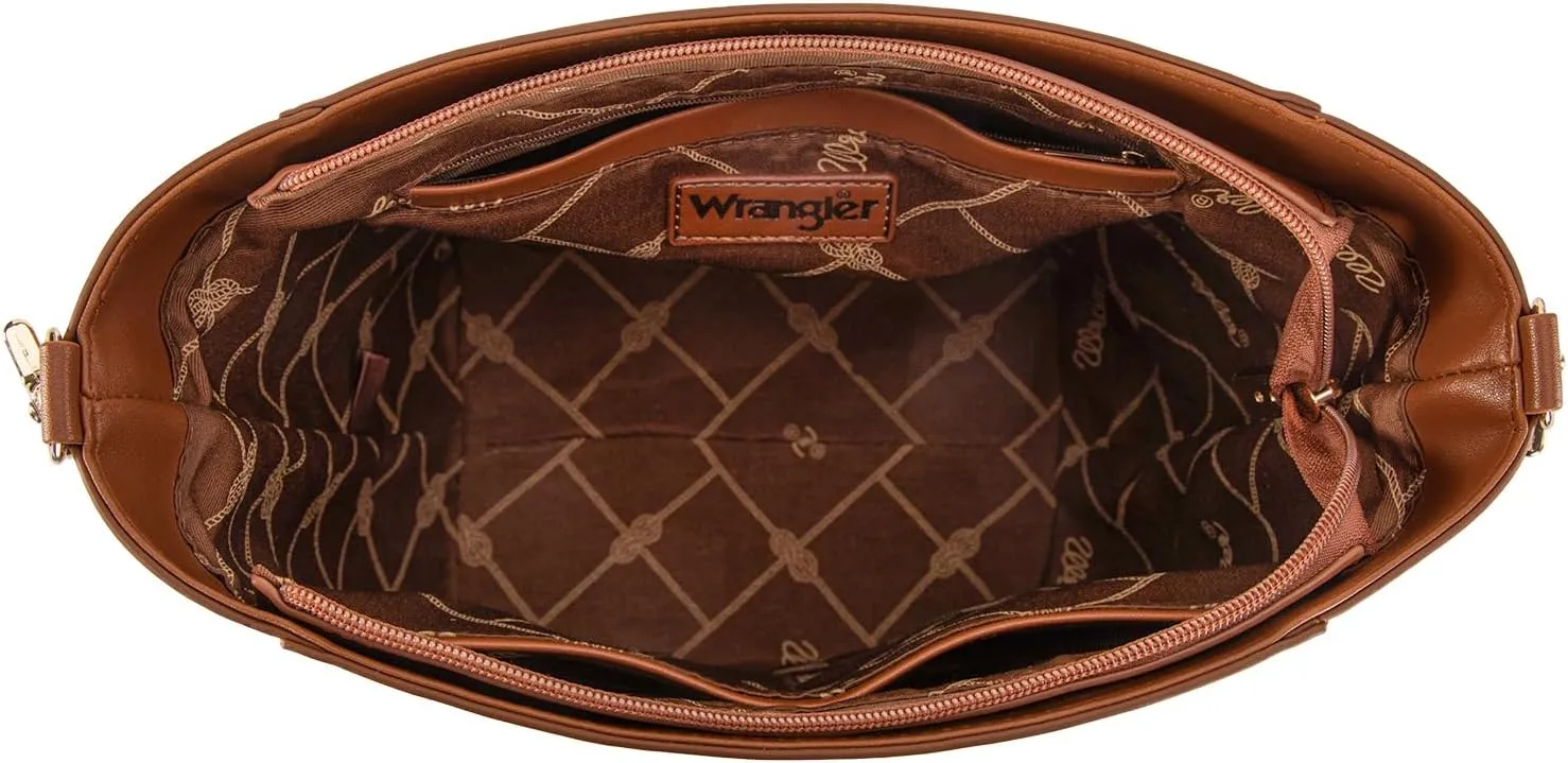 Wrangler MEDIUM Crossbody Bag for Women Vegan Leather Bucket Handbags with Guitar Strap