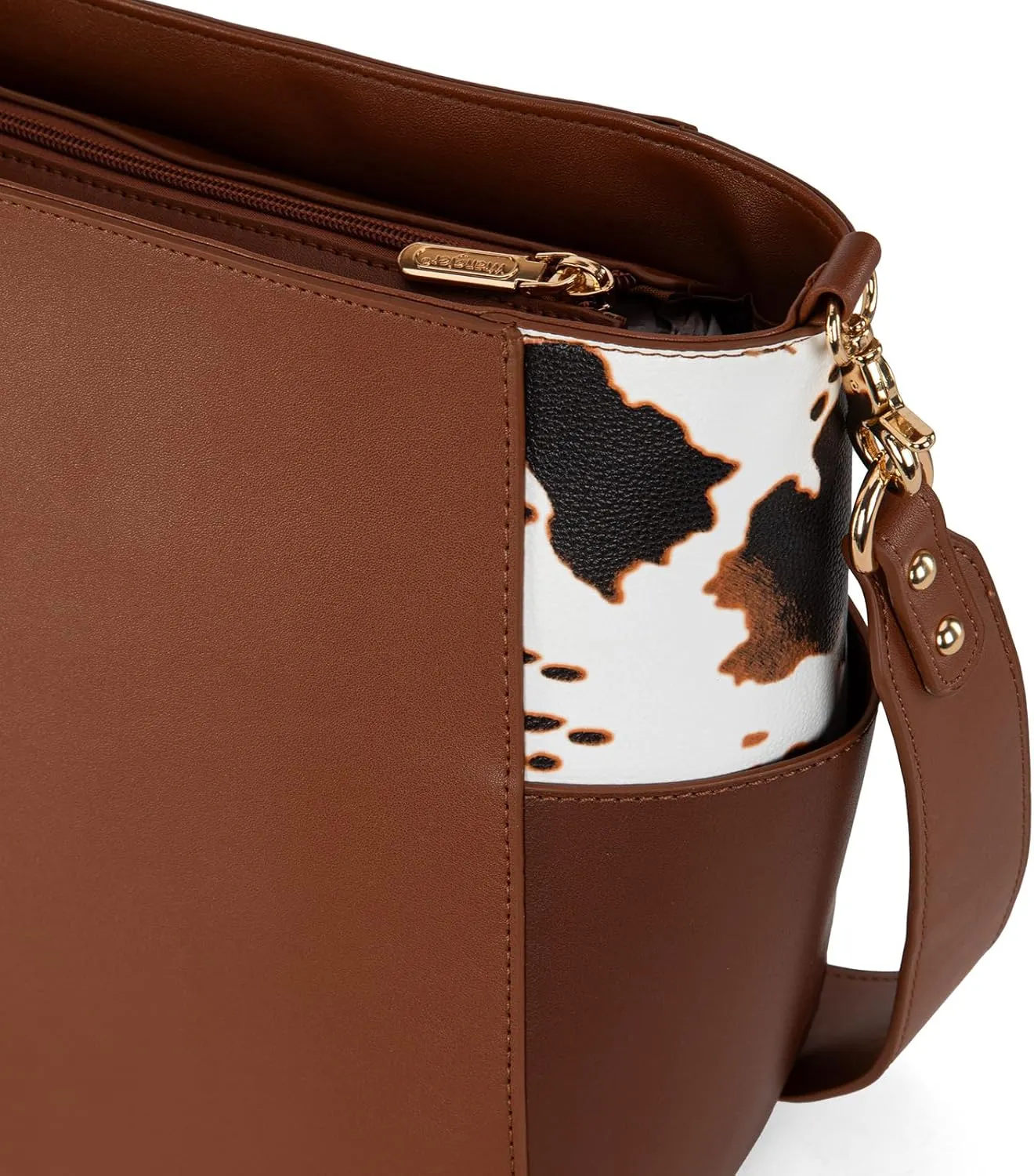 Wrangler MEDIUM Crossbody Bag for Women Vegan Leather Bucket Handbags with Guitar Strap